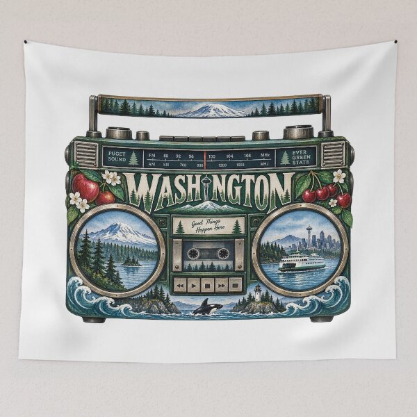 Item preview, Washington Gen X Boom Box designed and sold by Whimspired By Paxx.