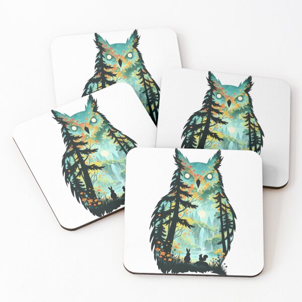 Item preview, Owl silhouette, enchanted forest with full moon designed and sold by LongIslandDesgn.