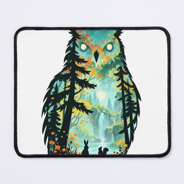 Item preview, Owl silhouette, enchanted forest with full moon designed and sold by LongIslandDesgn.