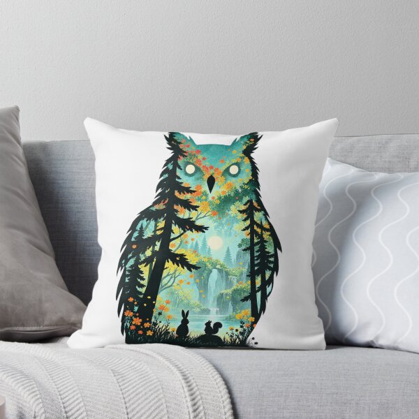 Item preview, Owl silhouette, enchanted forest with full moon designed and sold by LongIslandDesgn.