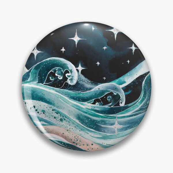 Item preview, Mystical Ocean Waves Under a Starry Night Sky designed and sold by NatArtSA.