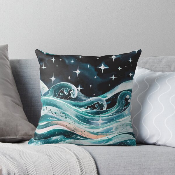 Item preview, Mystical Ocean Waves Under a Starry Night Sky designed and sold by NatArtSA.