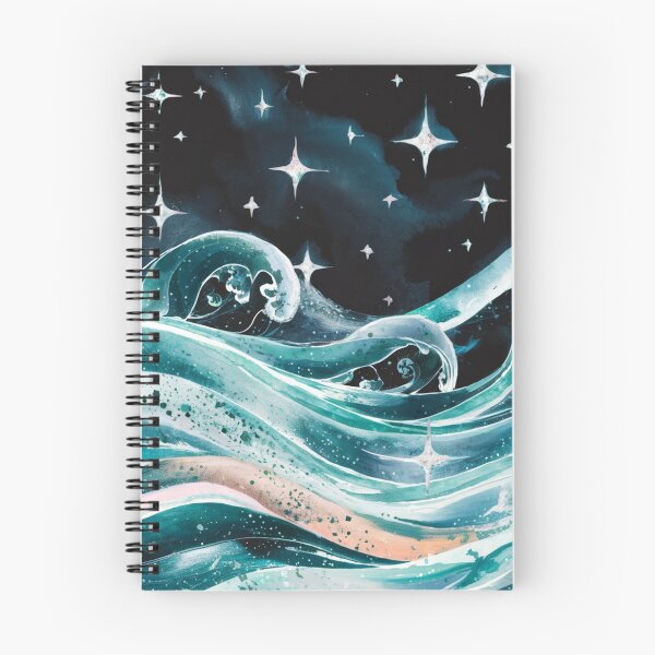 Item preview, Mystical Ocean Waves Under a Starry Night Sky designed and sold by NatArtSA.