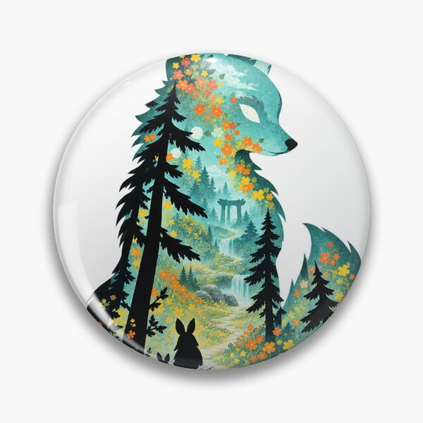 Item preview, Fox silhouette with torii gate and forest designed and sold by LongIslandDesgn.