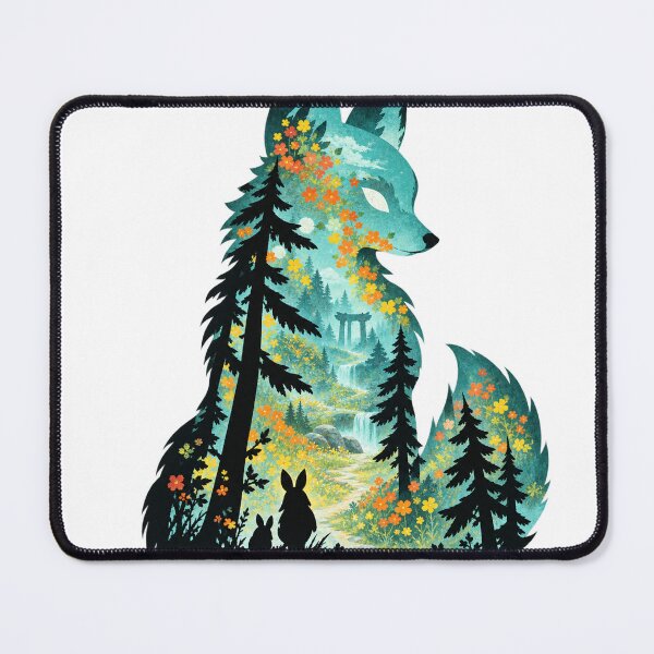 Item preview, Fox silhouette with torii gate and forest designed and sold by LongIslandDesgn.