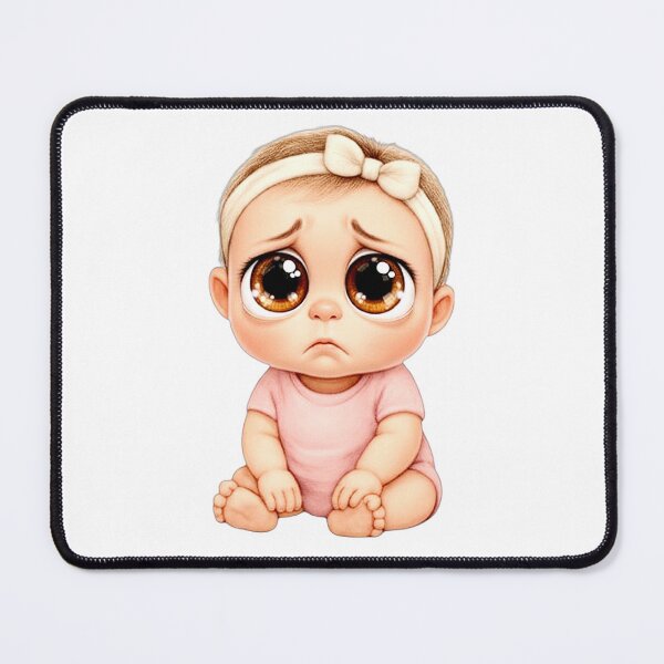 Item preview, White Baby Girl Sad: Tender Eyes Collection designed and sold by EscapeArtist13.