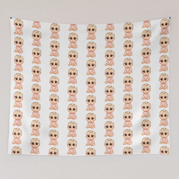 Item preview, White Baby Girl Sad: Tender Eyes Collection  designed and sold by EscapeArtist13.