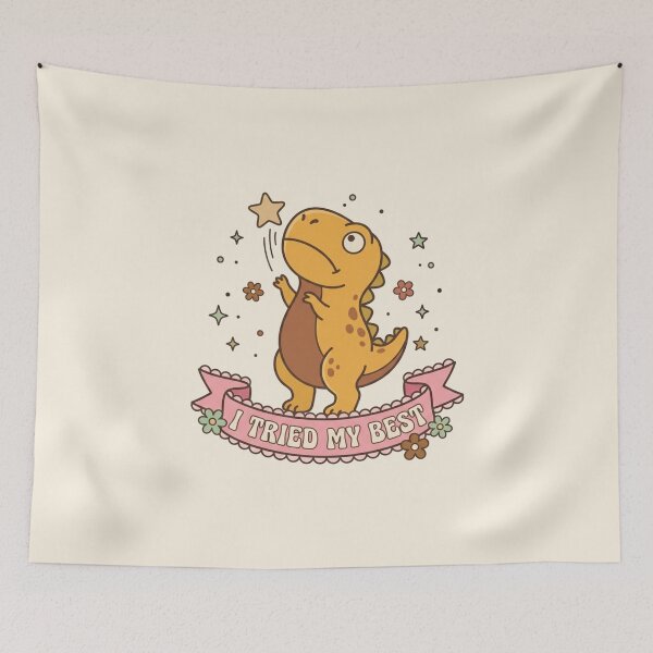 Item preview, I Tried My Best Cute Stressed Dinosaur Art designed and sold by Fine-Arts-Lab.