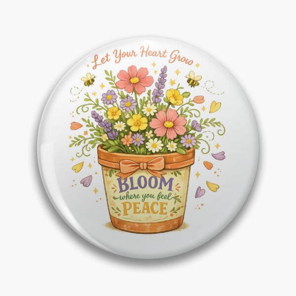 Item preview, Let Your Heart Grow Bloom Where You Feel Peace Floral Garden Art designed and sold by inkoutninja.