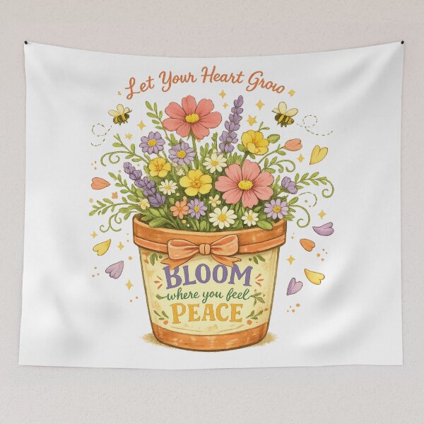 Item preview, Let Your Heart Grow Bloom Where You Feel Peace Floral Garden Art designed and sold by inkoutninja.
