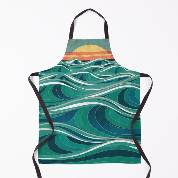 Item preview, Vintage Coastal Ocean Waves Sunset Retro Beach Art designed and sold by NatArtSA.