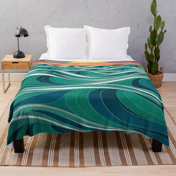 Item preview, Vintage Coastal Ocean Waves Sunset Retro Beach Art designed and sold by NatArtSA.