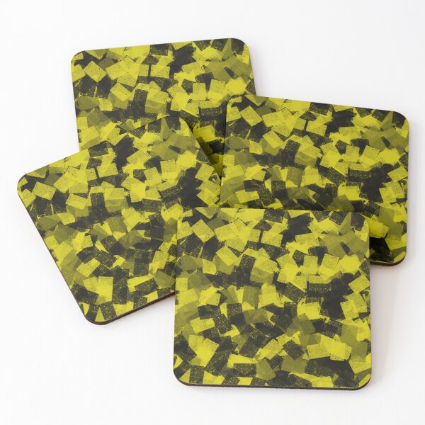 Item preview, Cubism Abstract Green Yellow Black Pattern designed and sold by ArtbyDebbieC.