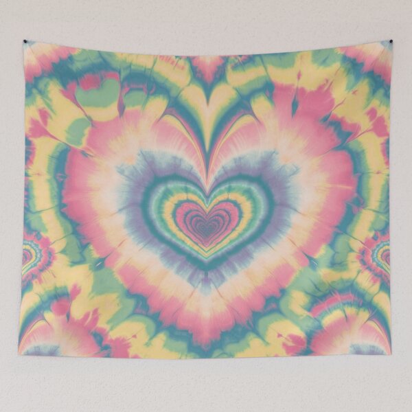 Item preview, Pastel Tie Dye Heart Hippie Pattern designed and sold by NatArtSA.