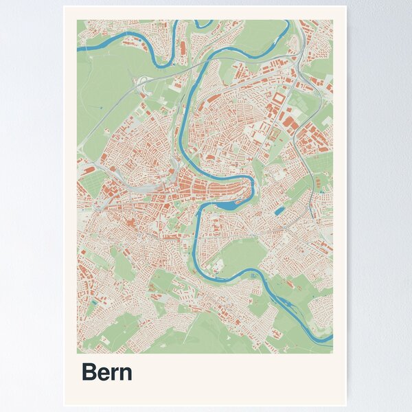 Item preview, Bern Minimalistic Map Art designed and sold by MapsNerd.