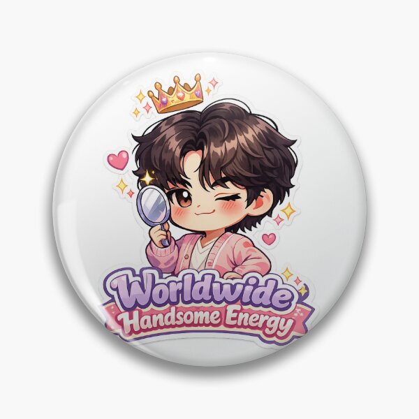 Item preview, Jin Inspired Worldwide Handsome Chibi Sticker | Funny Kpop Anime Fan Art | Cute Idol Meme designed and sold by CutePrintCorner.