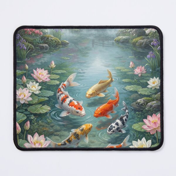 Item preview, Koi Dream Pond – Japanese Koi Fish Botanical Water Garden Wall Art designed and sold by ZyxDes.