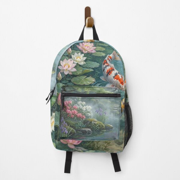 Item preview, Koi Dream Pond – Japanese Koi Fish Botanical Water Garden Wall Art designed and sold by ZyxDes.
