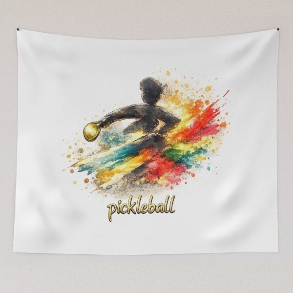 Item preview, “Radiant Pickleball Motion – Golden Energy Art” designed and sold by simplehcity.