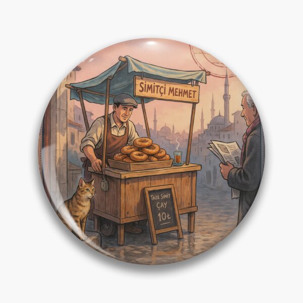 Item preview, Istanbul Simit Street Cart —Turkish Breakfast Art designed and sold by stickercuffs.