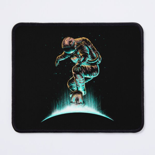 Item preview, Cosmic Astronaut Skateboarder Neon Line Art designed and sold by WilmaKindle.