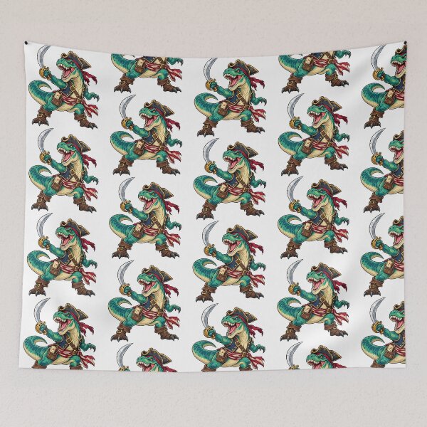 Item preview, Pirate T Rex Dinosaur with Hat and Cutlass designed and sold by skyartdesign.