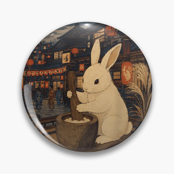 Item preview, Chinese Folk Art Mid Autumn Festival Rabbit Mooncake Bunny designed and sold by LorenaVirex.