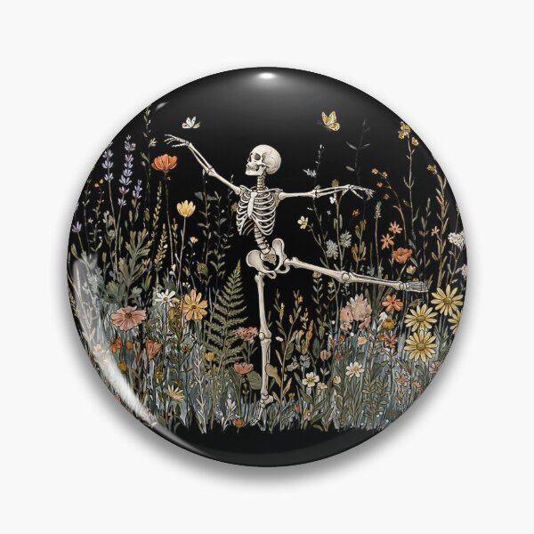 Item preview, Cottagecore Skeleton Dancing Arabesque Wildflower Botanical  designed and sold by Taniyah Gomes.