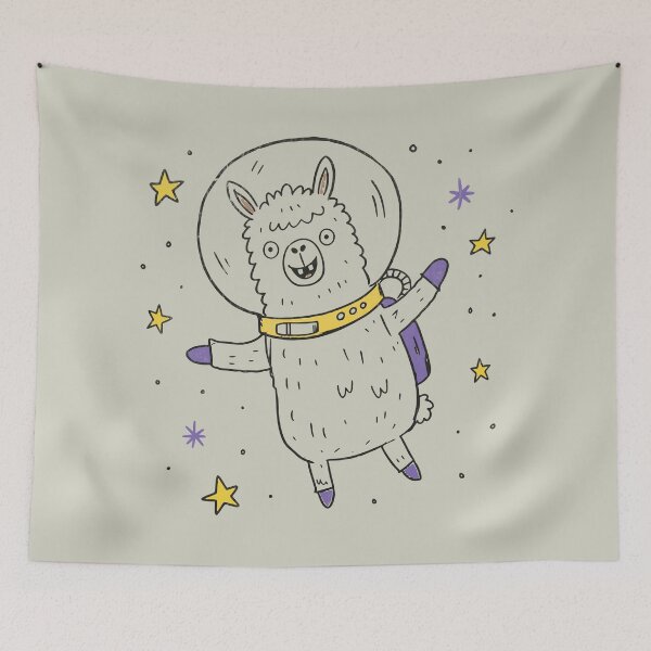 Item preview, Space Llama Floating Among the Stars designed and sold by Studio Bootleg.