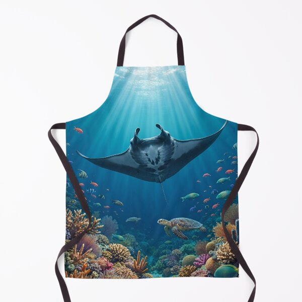 Item preview, Manta Ray Ocean Wall Art – Majestic Underwater Marine Wildlife Illustration Poster – Sea Life Print – Nautical Home Decor – Ocean Lover Gift designed and sold by ZyxDes.