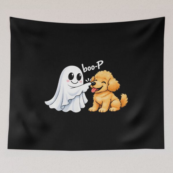Item preview, Ghost Boops Happy Puppy Boo-p Cute Spooky Fun designed and sold by OlyvieArt.