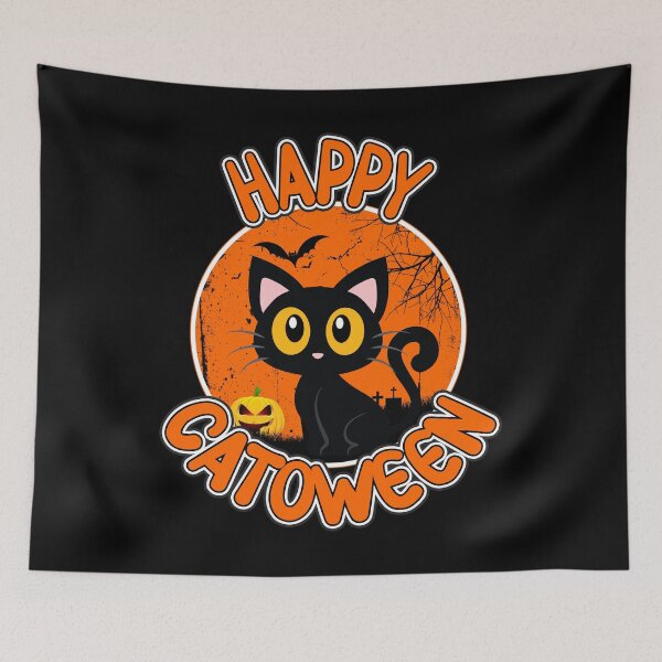 Item preview, Happy Catoween Cute Black Cat Lady Halloween Gift designed and sold by Say It With Ink.