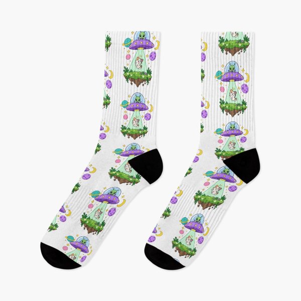 Item preview, Cute UFO Cat Abduction with Friendly Alien designed and sold by skyartdesign.