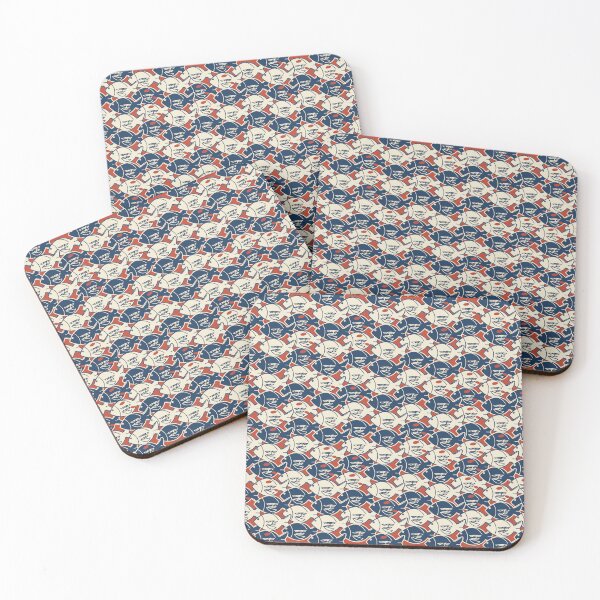 Item preview, Koi Wave Tessellation Escher Ukiyo-e Negative Space Pattern designed and sold by KungPowUnicorn.