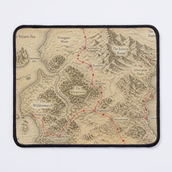 Item preview, Fantasy Map of Avesnell – Vintage Adventure Travel Map designed and sold by shamiloff.