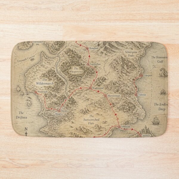 Item preview, Fantasy Map of Avesnell – Vintage Adventure Travel Map designed and sold by shamiloff.