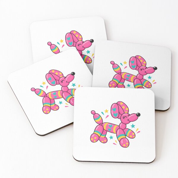 Item preview, Colorful Pink Balloon Dog with Hearts designed and sold by skyartdesign.