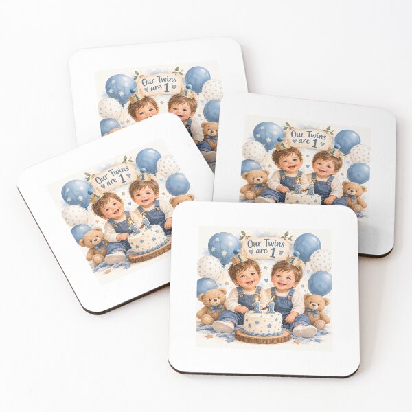 Item preview, Our Twin Boys Are Turning 1 – First Birthday Twins designed and sold by NestDesigns01.
