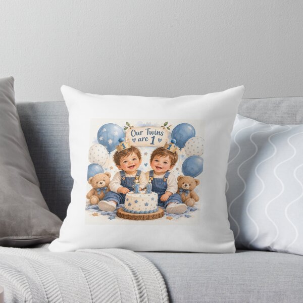 Item preview, Our Twin Boys Are Turning 1 – First Birthday Twins designed and sold by NestDesigns01.