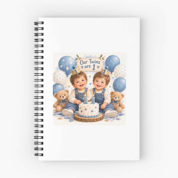 Item preview, Our Twin Boys Are Turning 1 – First Birthday Twins designed and sold by NestDesigns01.