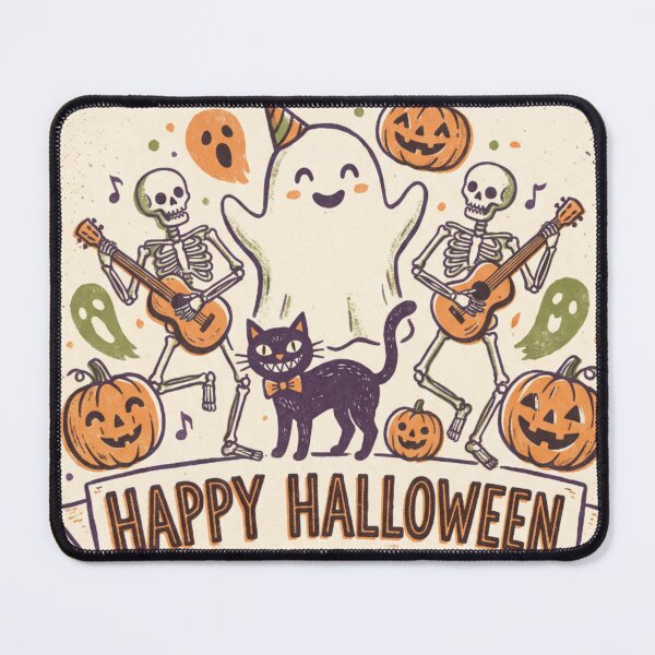 Item preview, Happy Halloween Weirdo Spooky Season Retro Cute Ghosts, Skeletons and Black Cats designed and sold by Pick&Grin.