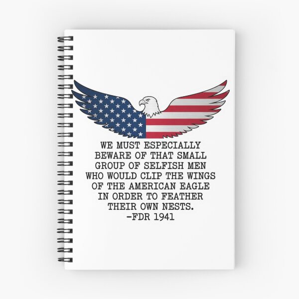 Item preview, FDR American Eagle Quote 1941 Clip the Wings Patriotic History Buff Slogan    designed and sold by raedattia.