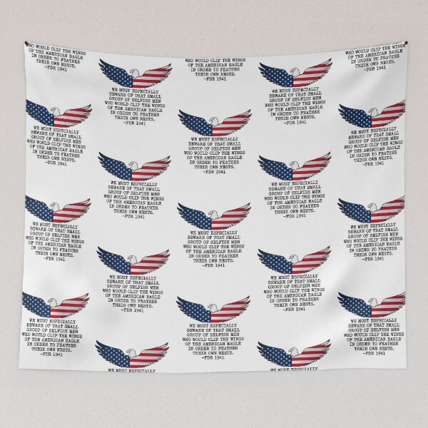 Item preview, FDR American Eagle Quote 1941 Clip the Wings Patriotic History Buff Slogan    designed and sold by raedattia.