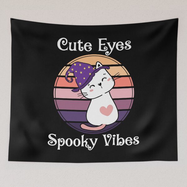 Item preview, Cute Eyes Spooky Vibes Cute Witch Cat Halloween Gift designed and sold by Say It With Ink.