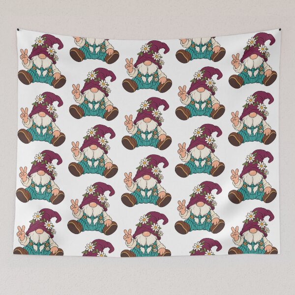Item preview, Peace Sign Garden Gnome with Daisy Hat designed and sold by skyartdesign.