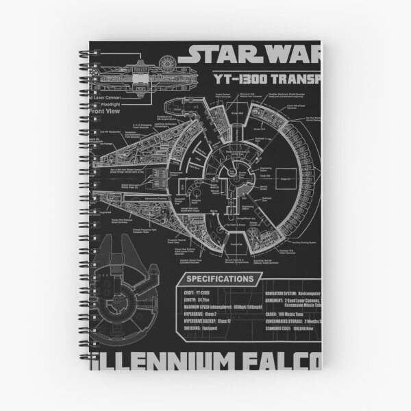 Item preview, Star Wars Millennium Falcon Grey Schematics designed and sold by verantfvtoal.