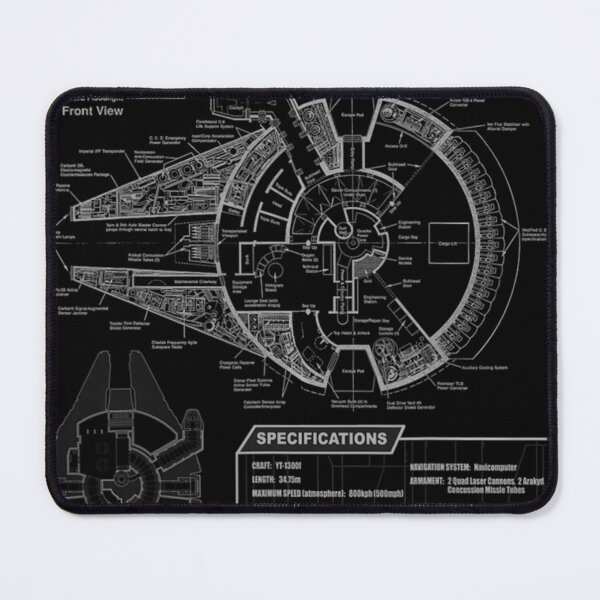 Item preview, Star Wars Millennium Falcon Grey Schematics designed and sold by verantfvtoal.