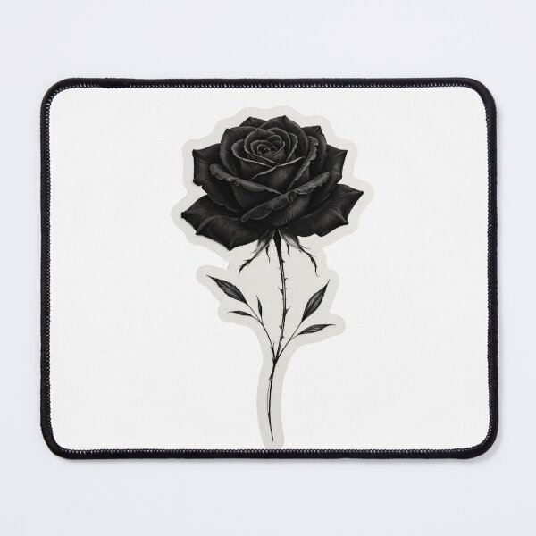 Item preview, Elegant Black Rose Illustration with Thorns and Stem designed and sold by Xeneros.