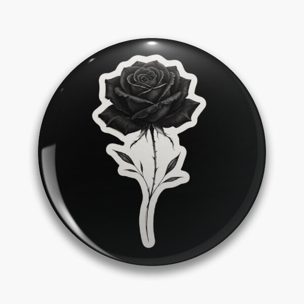 Item preview, Elegant Black Rose Illustration with Thorns and Stem designed and sold by Xeneros.