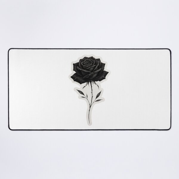 Item preview, Elegant Black Rose Illustration with Thorns and Stem designed and sold by Xeneros.